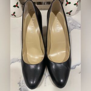 Ralph Lauren Black Leather Heels